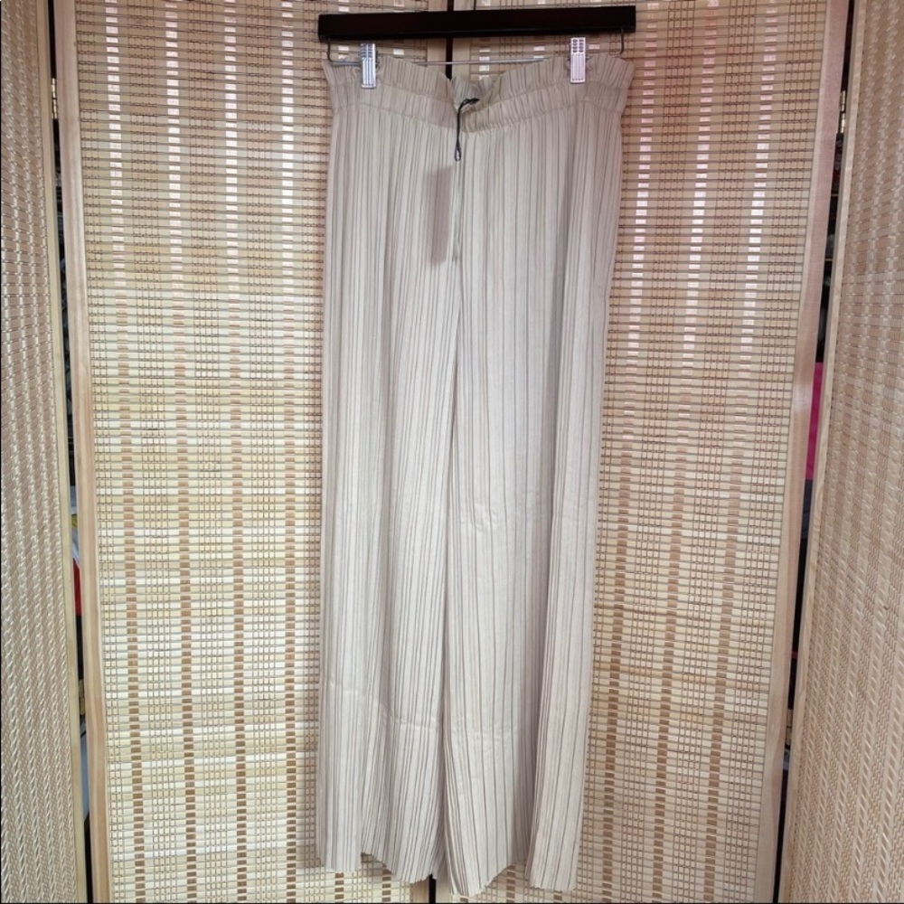 ZARA Cream Pleated wide leg Palazzo Pants M